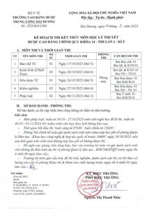 KH KTMH lý thuyết Dược CĐCQ khóa 14-thi lần 1- kỳ 5
