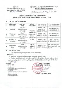 KH thi KTMH Dược CĐLT K12-12A;13-13A