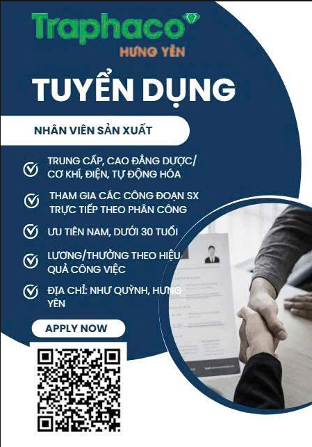 Thông báo tuyển dụng nhân viên sản xuất