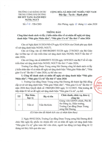 Thông báo Công khai danh sách cá nhân đề nghị xét tặng danh hiệu Nhà giáo nhân dân, Nhà giáo ưu tú lần thứ 17 năm 2026