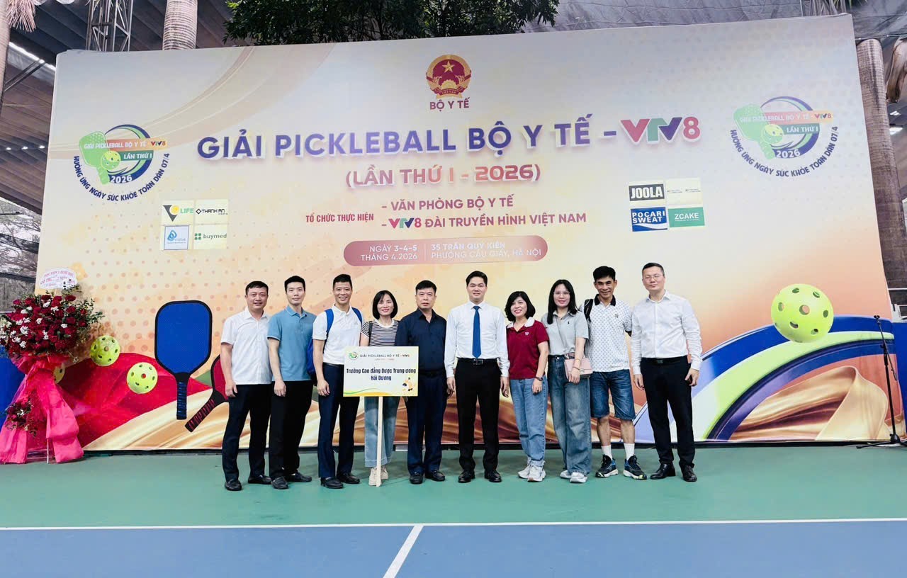 Trường Cao đẳng Dược Trung ương Hải Dương tham gia Giải Pickleball Bộ Y tế lần thứ I năm 2026