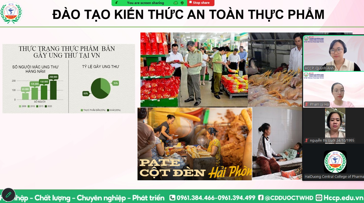 Nâng tầm chuyên môn, vững vàng pháp lý: Trường Cao đẳng Dược Trung ương Hải Dương đẩy mạnh đào tạo bồi dưỡng về Kiến thức An toàn thực phẩm